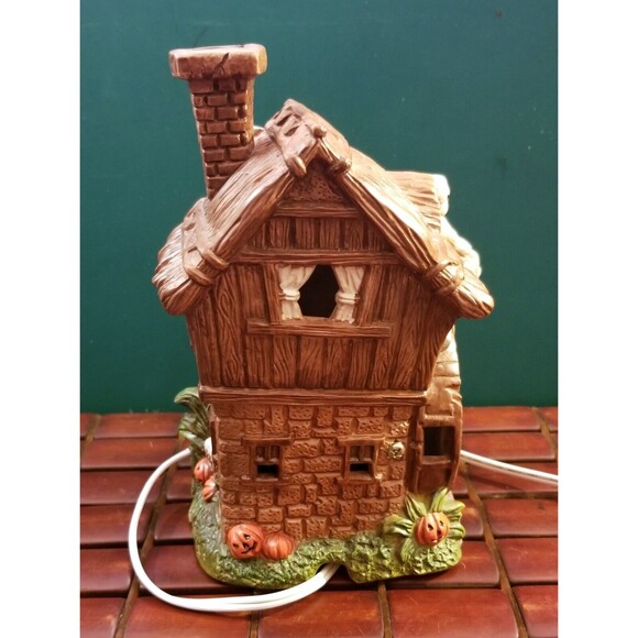 1994 Halloween Village Illuminated Haunted Mill Ceramic Building Pacific Rim - Picture 5 of 7